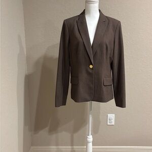 Calvin Klein Dark Brown Women's Blazer 100% Polyester lining NWOT Size 14